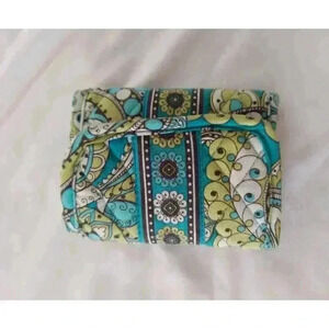 Vintage Vera Bradley Small Quilted trifold Wallet Green floral Pattern